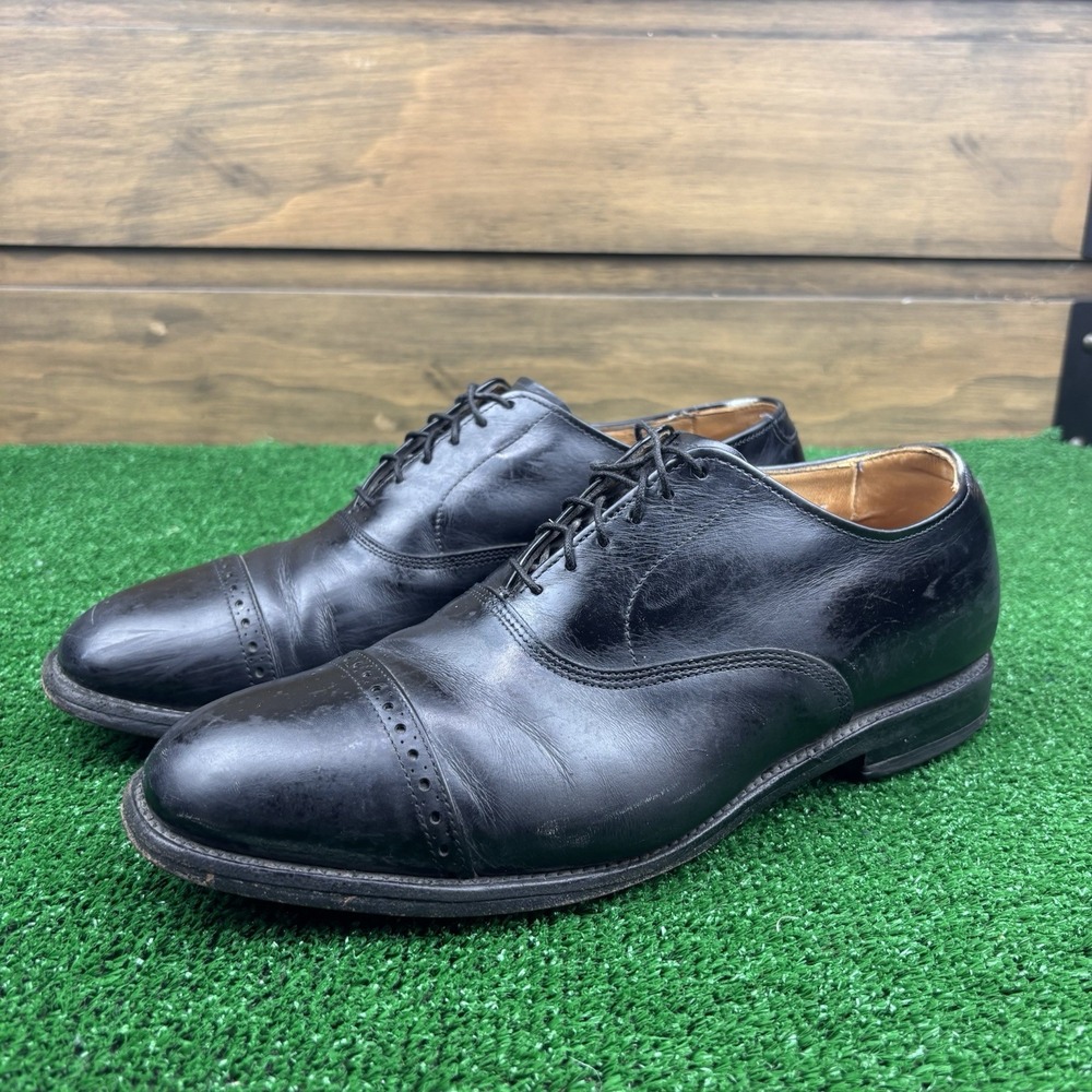 Allen Edmonds Black Byron Cap Toe Oxfords Men's USA 8‎ E